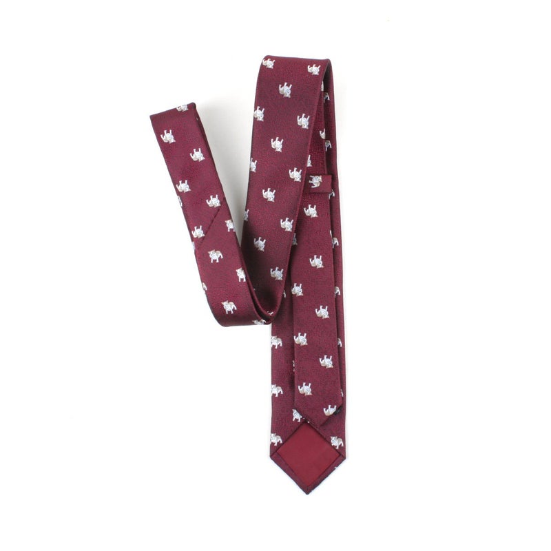 Ctskyte Mens Wine Red Silk Cravat Woven Business Formal Work Narrow Novelty Ties Dogs Lovers Design for Office - Image 4